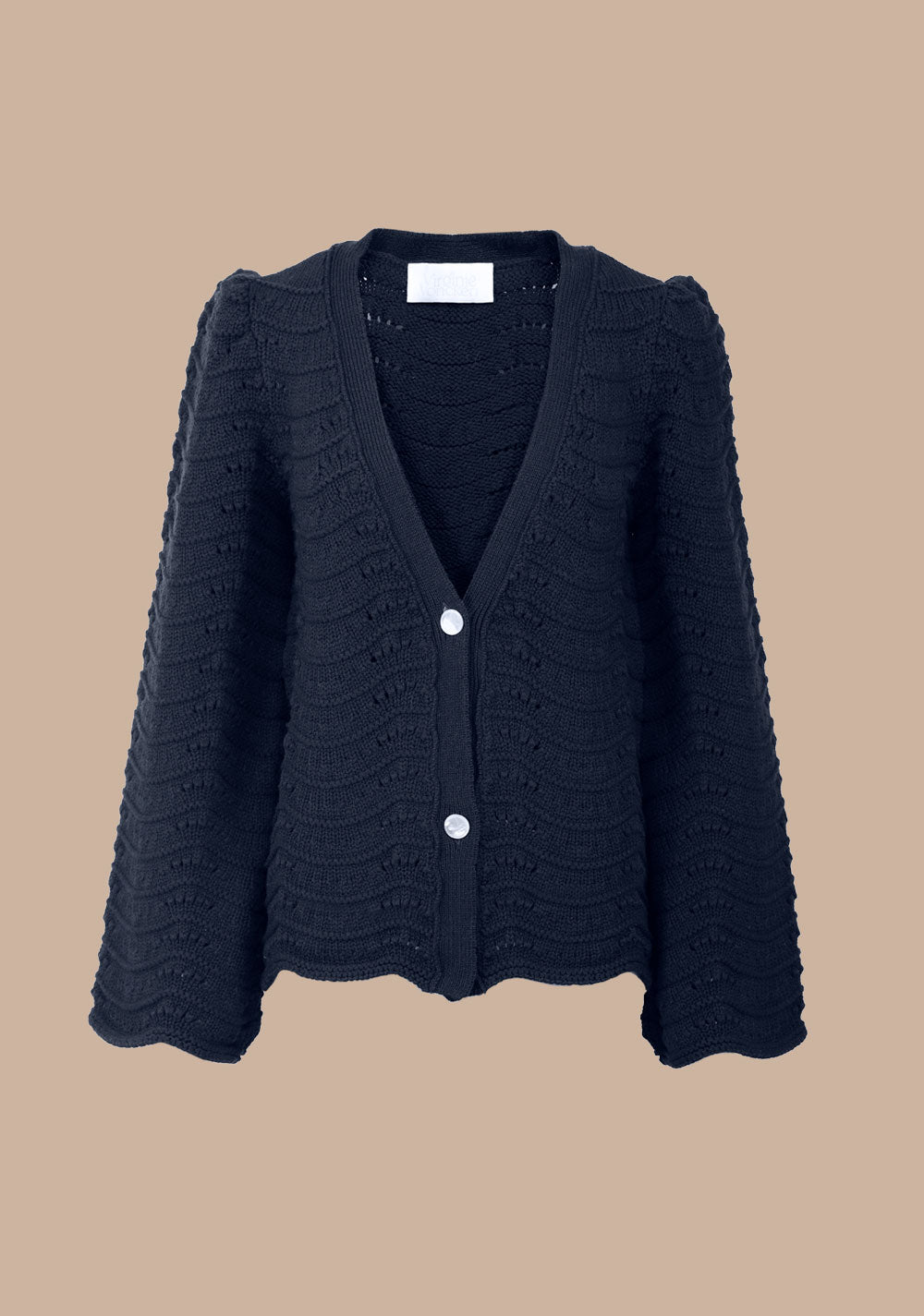 gilet en laine mérinos marine made in France