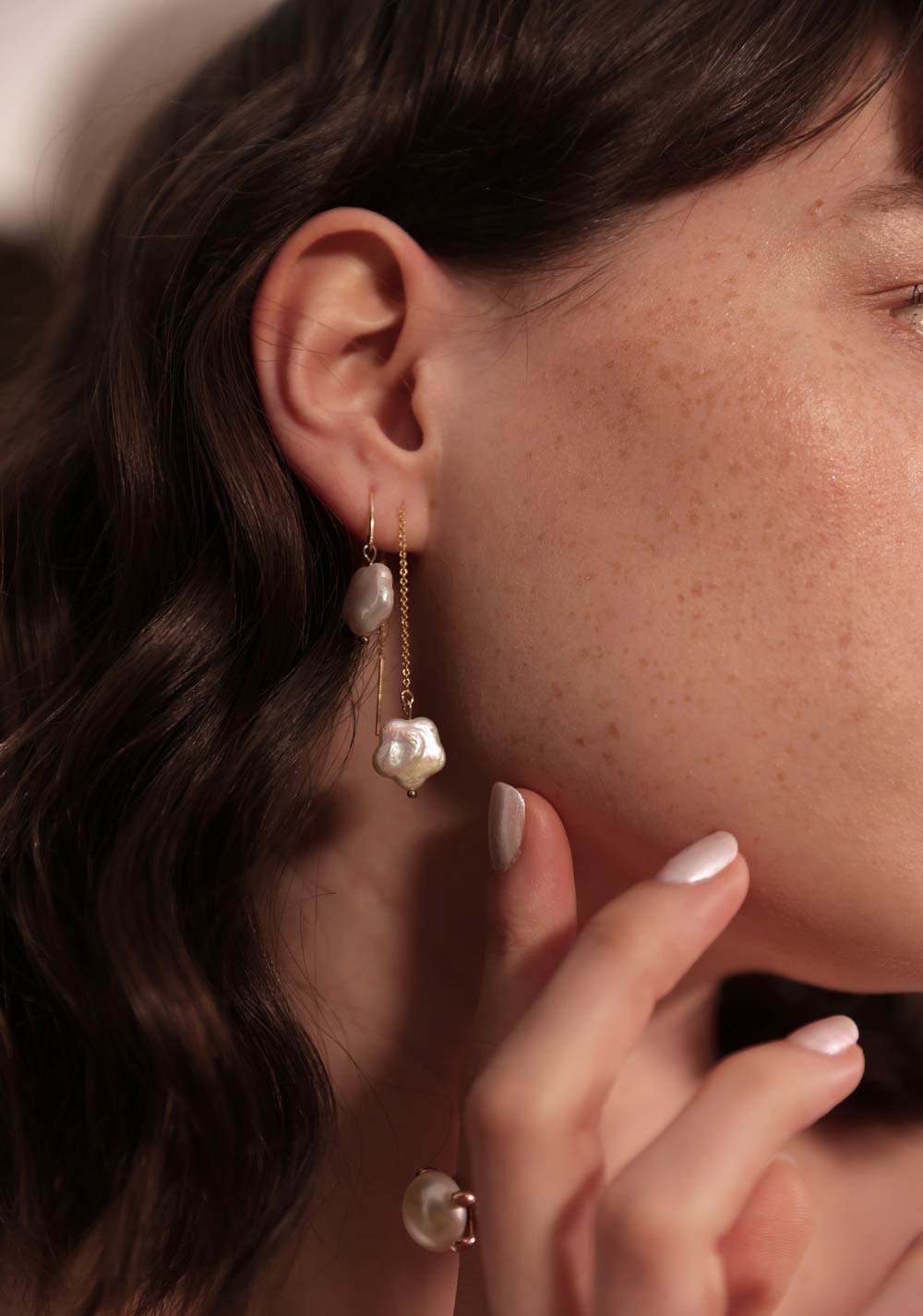 Boucles d'oreilles Fleurs de Cerisier - chainette