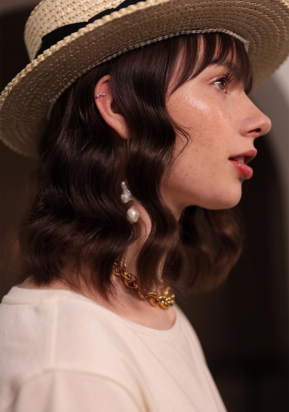 Boucle d'oreilles made in France en perles baroques